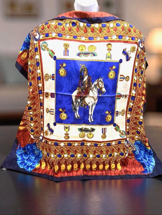 Carres du Louvre Accessories - Les Carres du Louvre Paris  Silk Scarf 34"  French Louvre sit on horse ( 31)